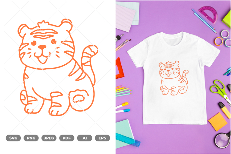 Cute Zoo Tiger SVG & Clipart