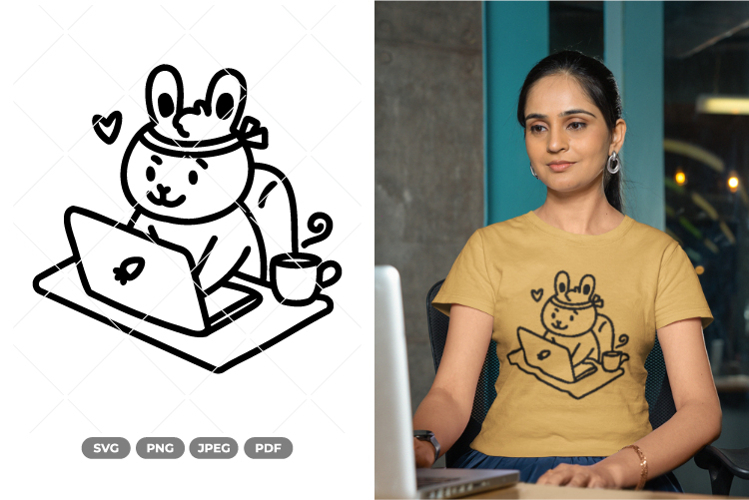 Workaholic Rabbit SVG & Clipart