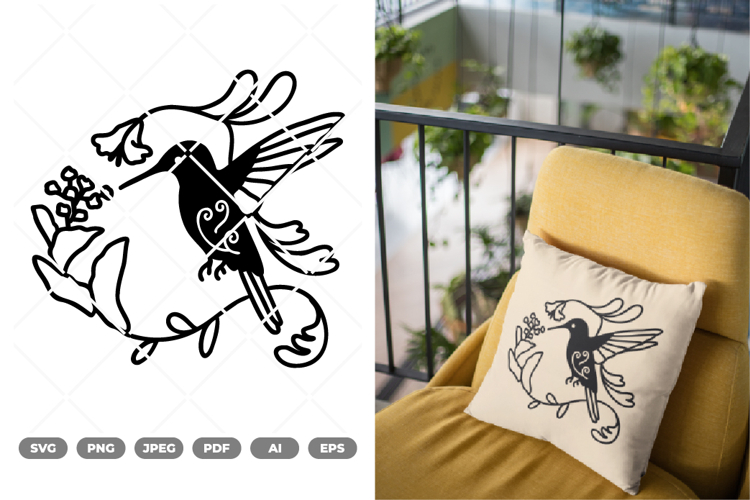 Colibri and Flower SVG & Clipart