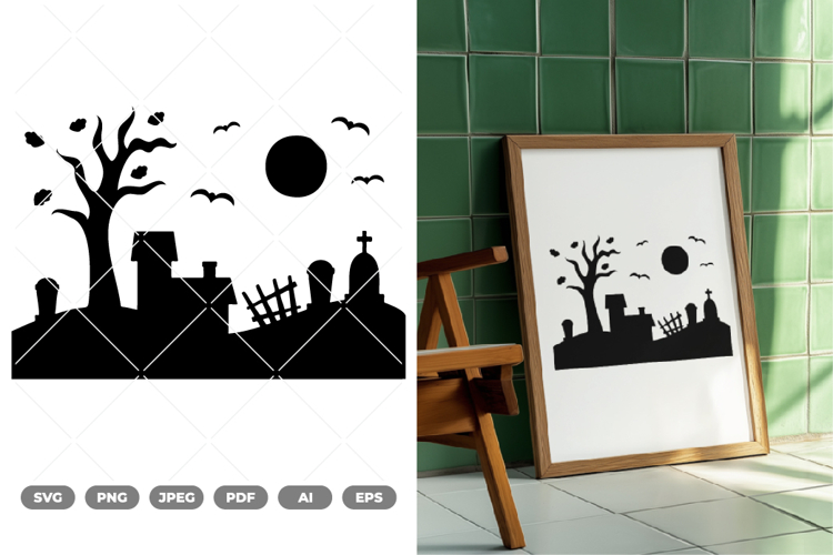 Halloween Scene SVG & Clipart