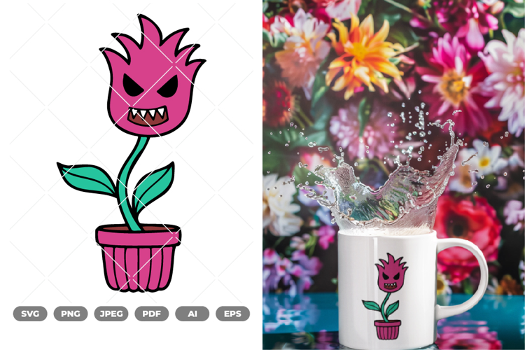 Monster Flower Colored SVG & Clipart