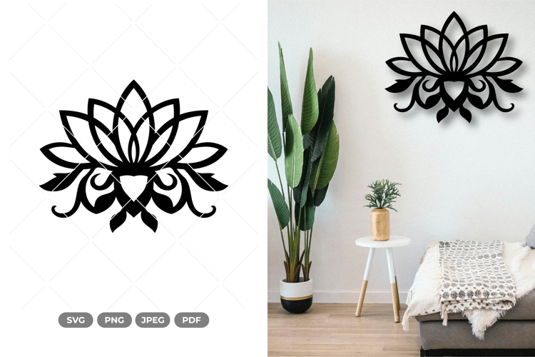 Lotus Wall Decor SVG & Clipart