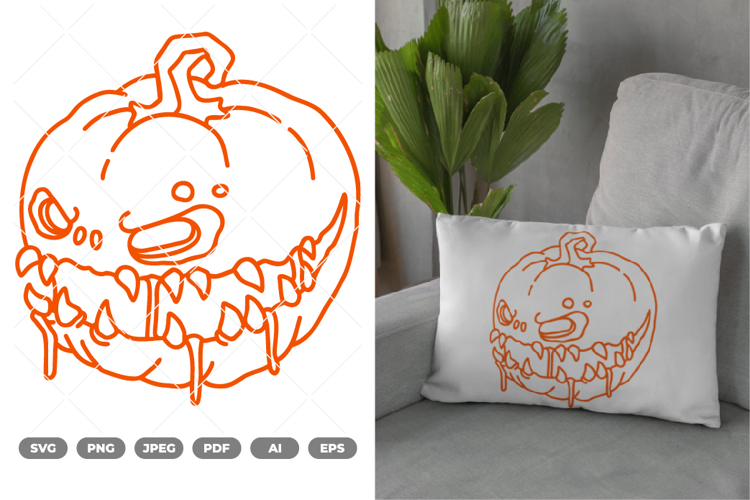 Monster Pumpkin SVG & Clipart
