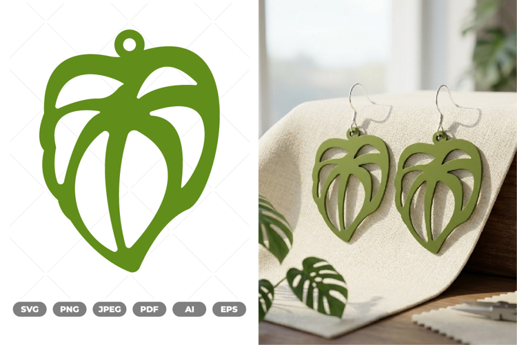 Leaf Earring SVG   Clipart