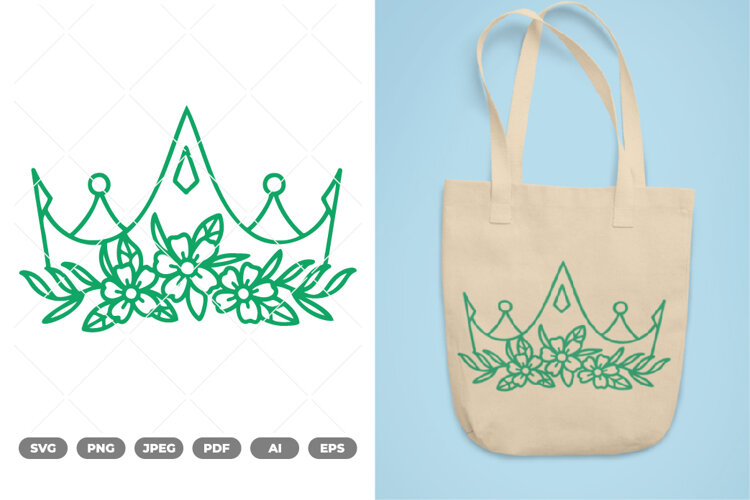 Floral Crown SVG & Clipart example image 1