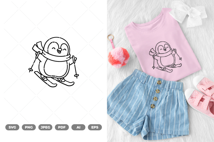 Kawaii Penguin SVG & Clipart