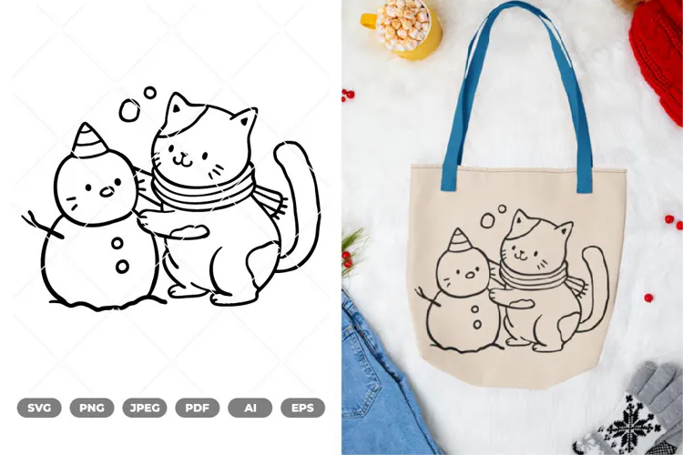 Winter Cat SVG & Clipart