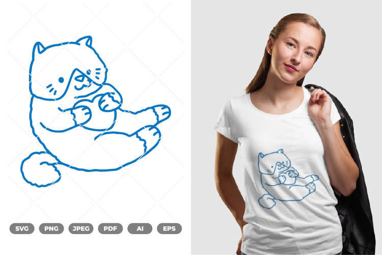 Cat and Heart SVG   Clipart