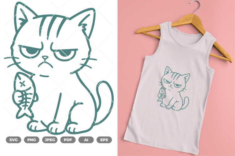 Angry Cat SVG   Clipart