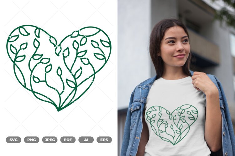 Tree Heart SVG & Clipart example image 1