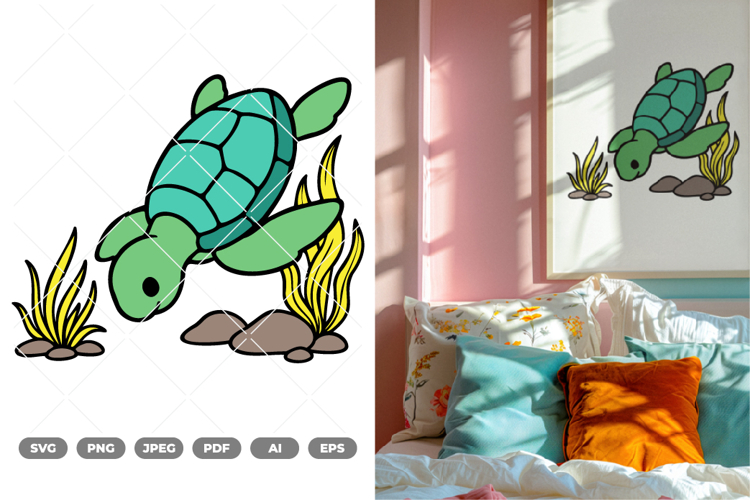 Sea Turtle Colored SVG & Clipart