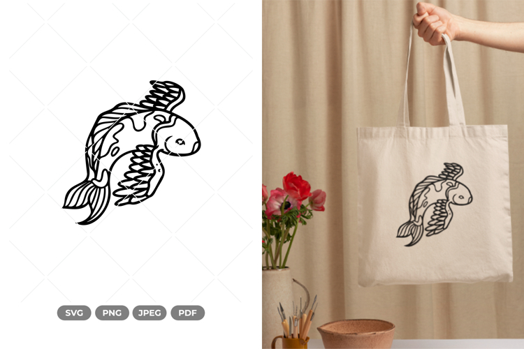 Winged Koi SVG & Clipart