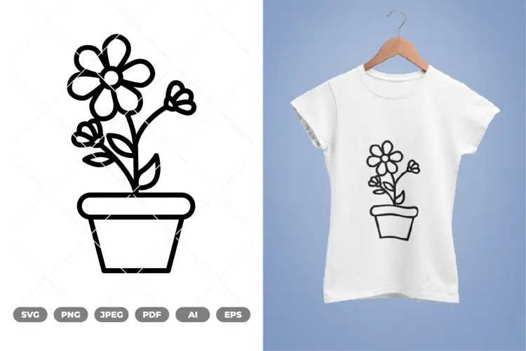 Potted Flower SVG & Clipart