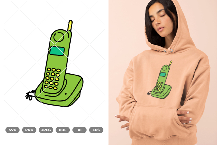 Classic Telephone Colored SVG & Clipart