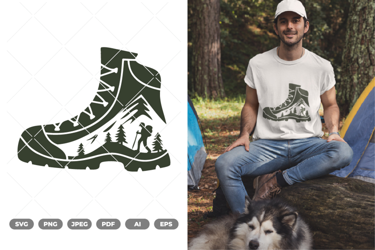 Camping Boots SVG   Clipart