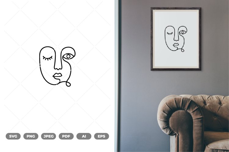 Minimalism Abstract Face SVG & Clipart