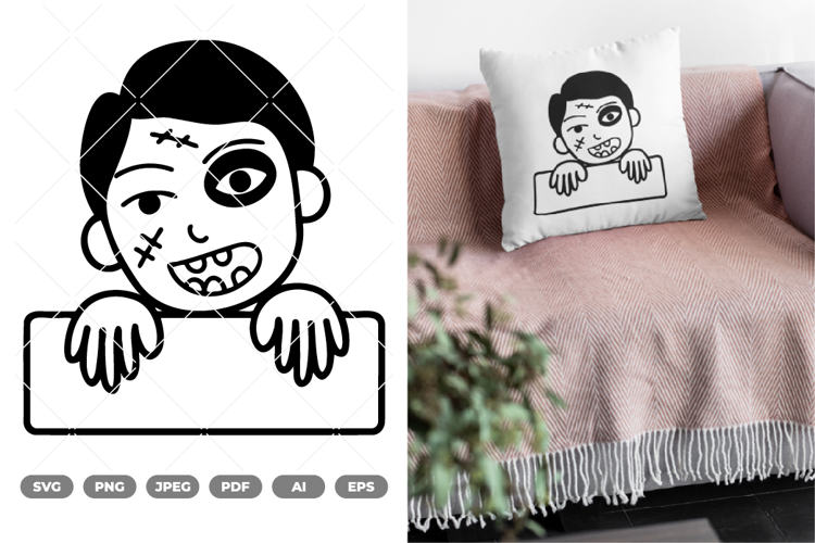 Peeking Zombie SVG & Clipart
