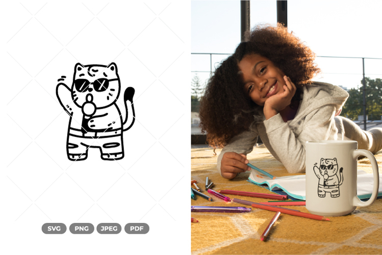 Funny Cat SVG   Clipart