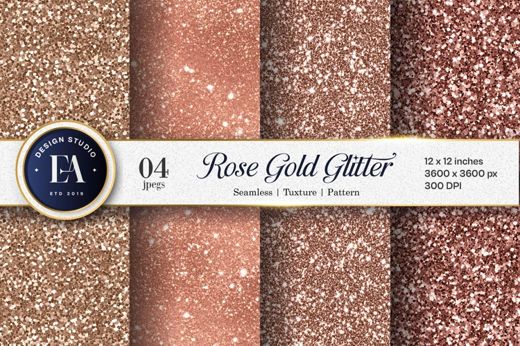 Rose Gold Glitter Seamless Pattern Luxury Digital Paper