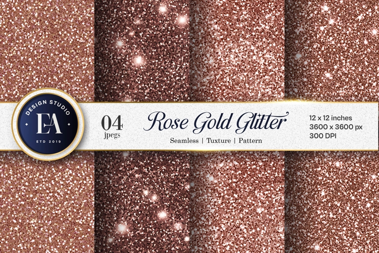 Rose Gold Glitter Shimmering Metallic Seamless Digital Paper