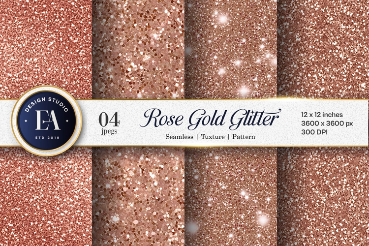Rose Gold Glitter Shimmering Metallic Seamless Digital Paper