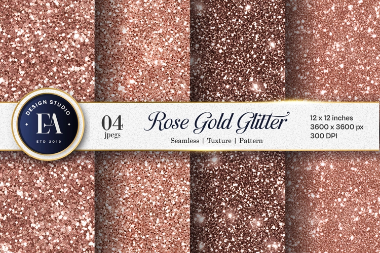 Shiny Rose Gold Sparkling Seamless Art Print Digital Paper