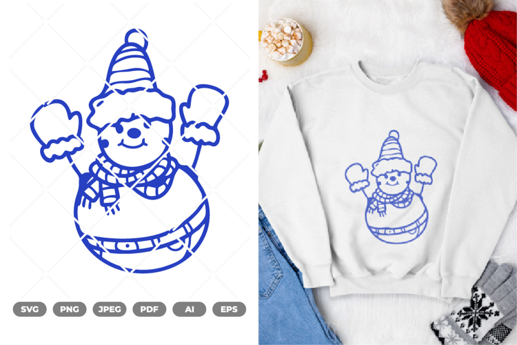 Happy Snowman SVG & Clipart