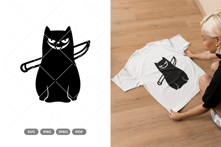 Black Cat SVG & Clipart - Funny Cat