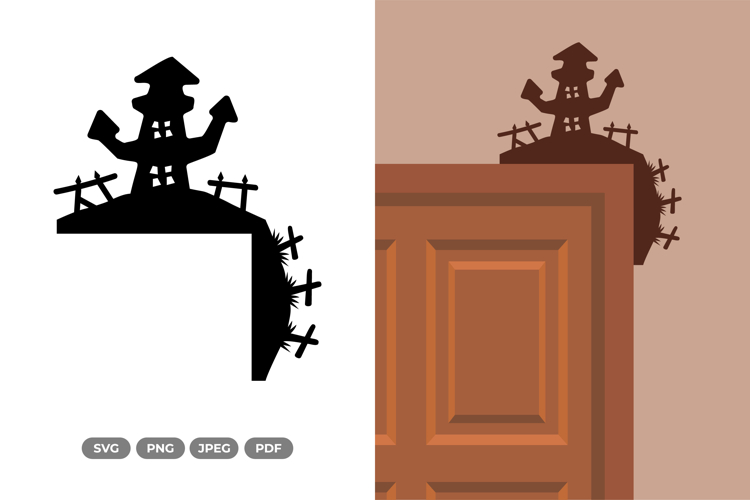Halloween Door Corner SVG & Clipart