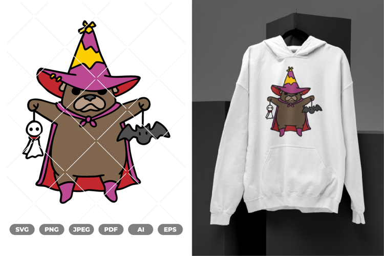 Witch Dog Colored SVG & Clipart