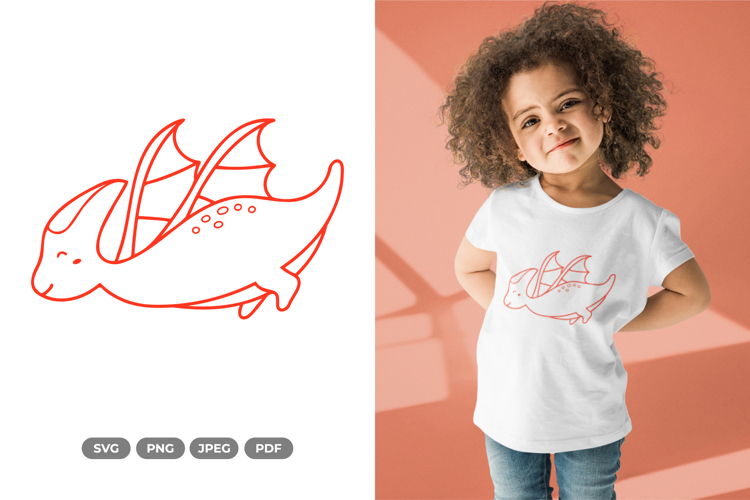 Kawaii Dino SVG & Clipart - Dinosaur Doodle