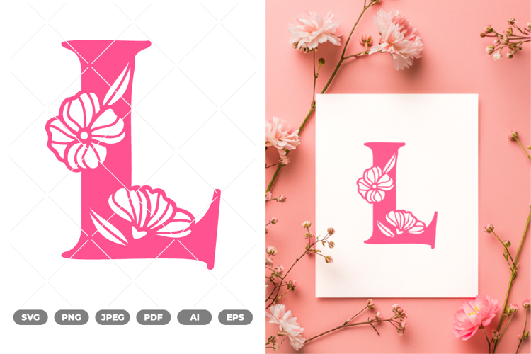 Floral Alphabet SVG & Clipart