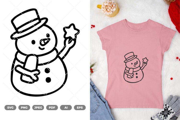 Snowman SVG & Clipart example image 1