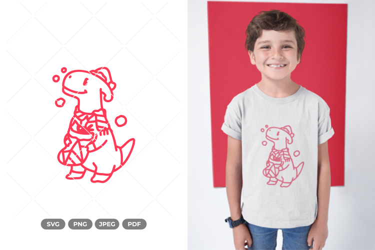 Christmas Dino SVG & Clipart