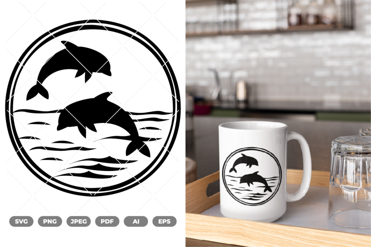 Flying Dolphin SVG & Clipart
