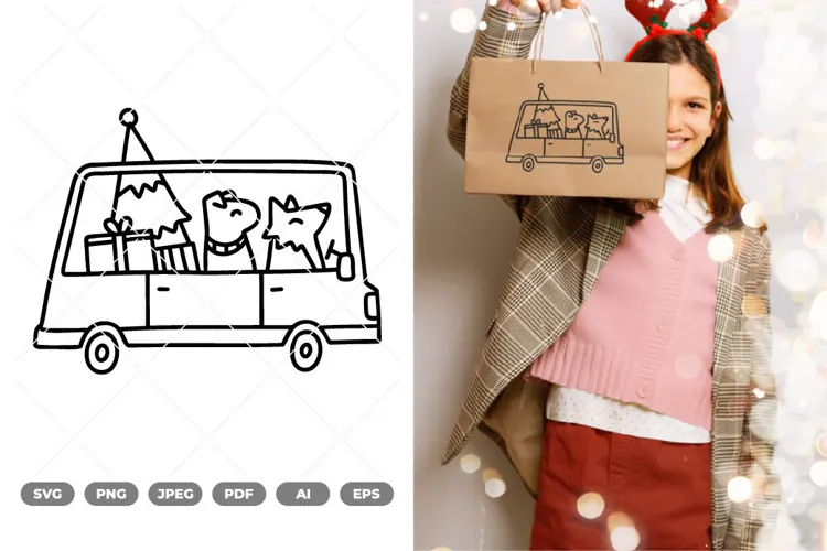 Christmas Car SVG & Clipart