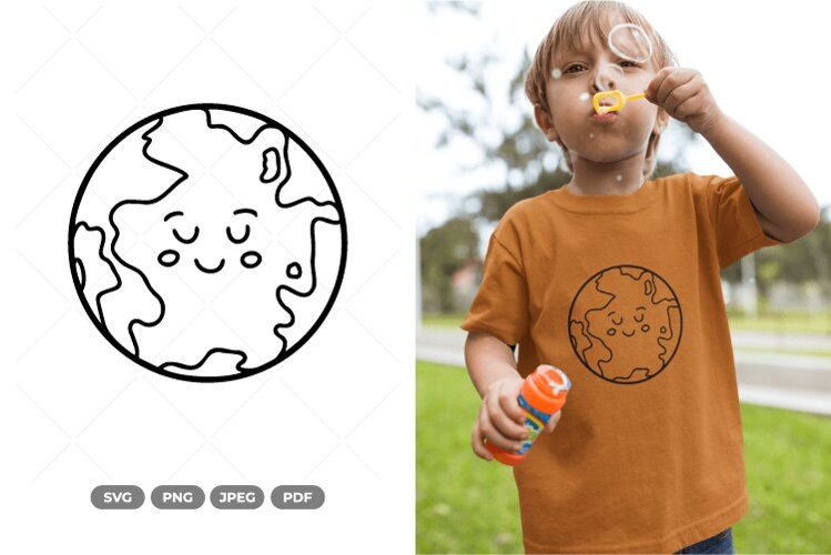 Earth Doodle SVG   Clipart