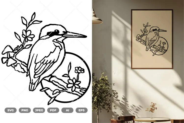 Bird on Branch SVG & Clipart