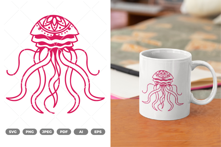 Mandala Jellyfish SVG & Clipart