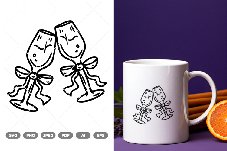 Wine Toast SVG   Clipart