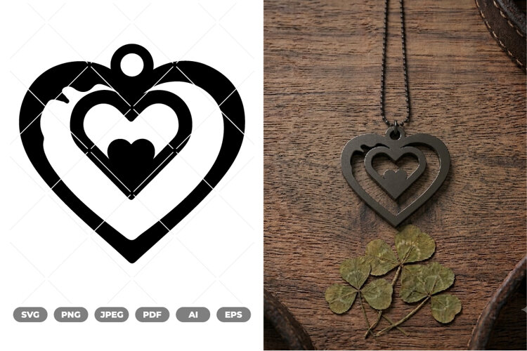 Liontin Love SVG & Clipart example image 1