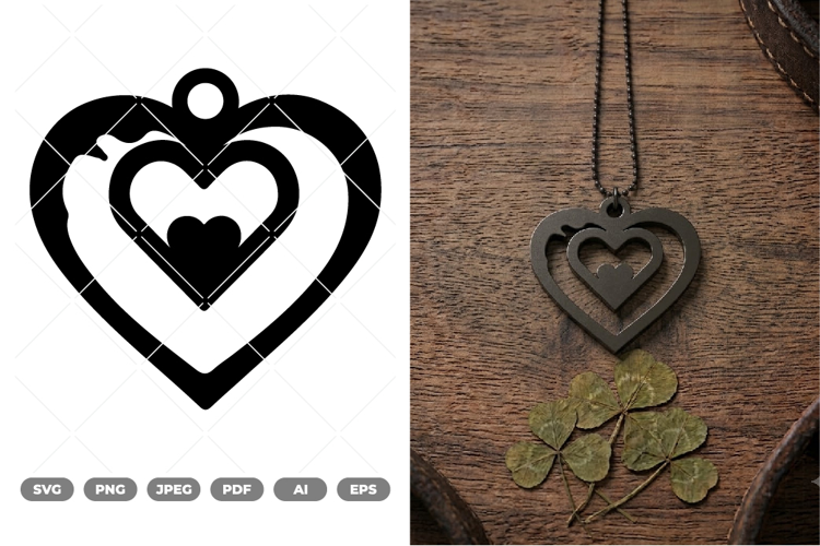 Liontin Love SVG & Clipart
