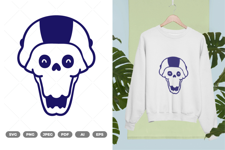 Funny Face Skull SVG & Clipart