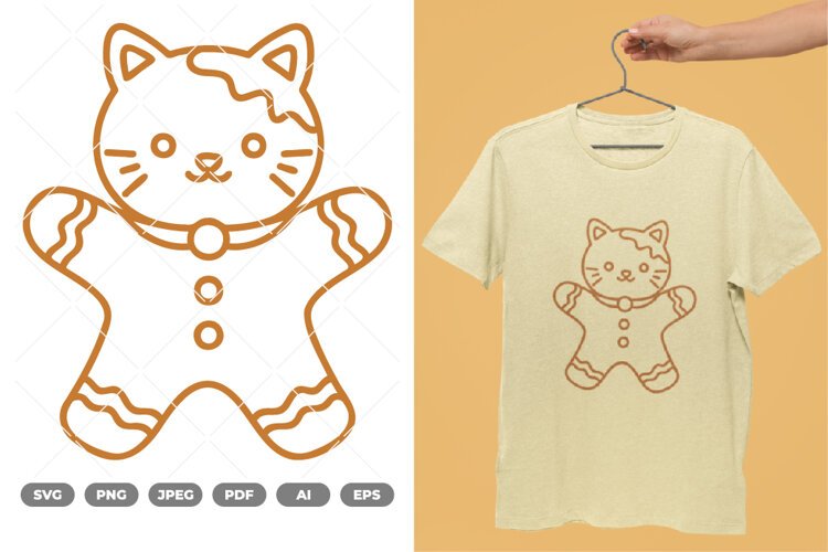 Cat Ginger Bread SVG & Clipart example image 1