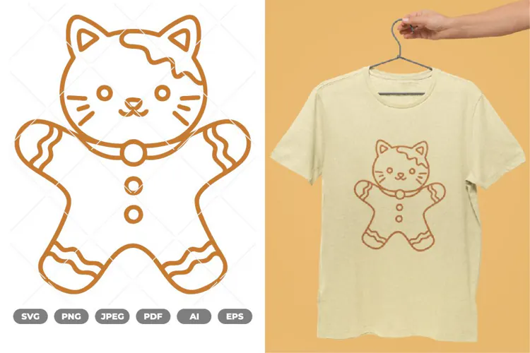 Cat Ginger Bread SVG & Clipart