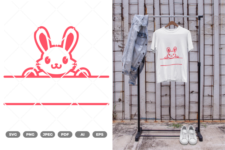 Split Bunny SVG & Clipart example image 1
