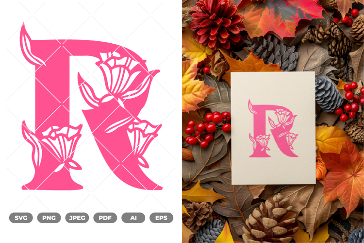 Floral Alphabet SVG & Clipart