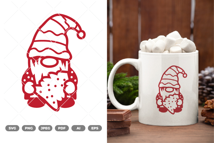 Kawaii Christmas Gnome SVG & Clipart example image 1