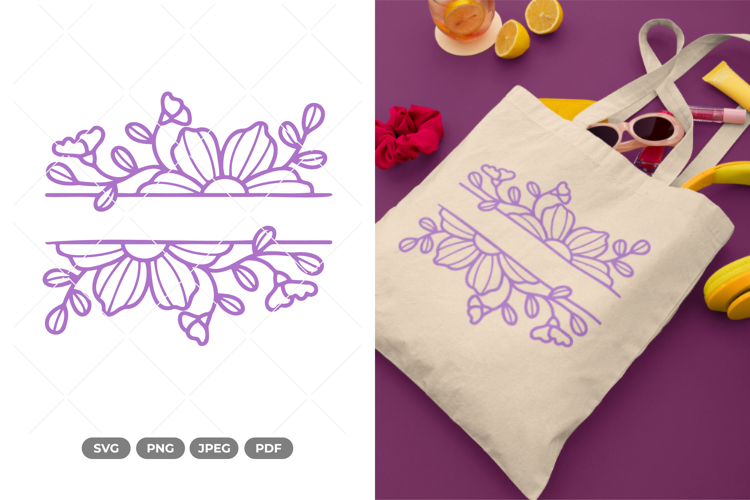 Split Flower SVG & Clipart