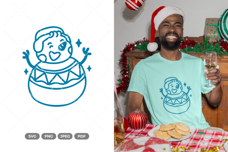 Cute Snowmen Doodle SVG and Clipart